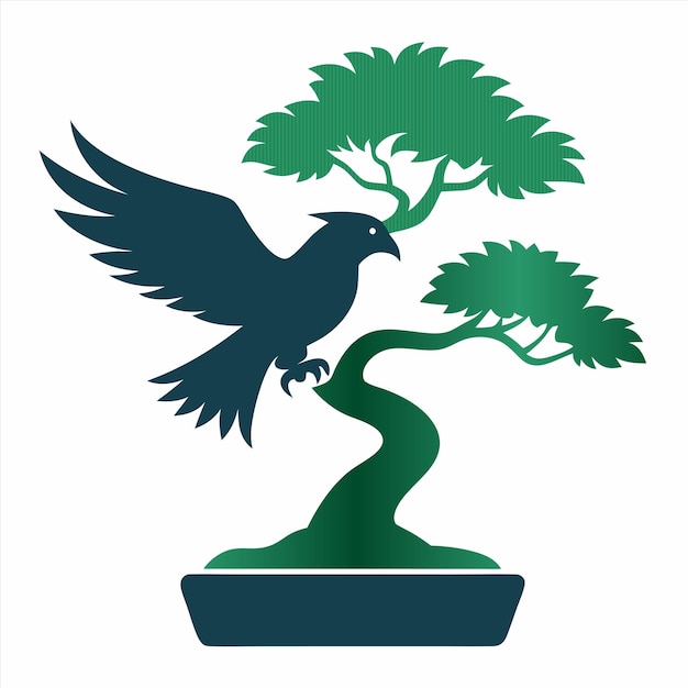una planta verde con un pájaro en ella