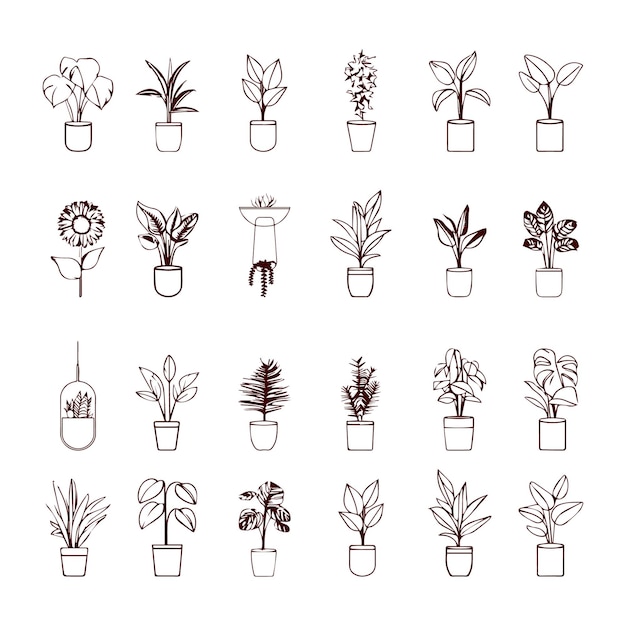 La plantación de flores es un arte de línea.