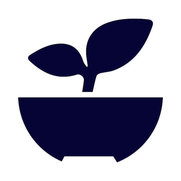 Plantar un árbol en una olla planta en un jarrón en el icono de la olla
