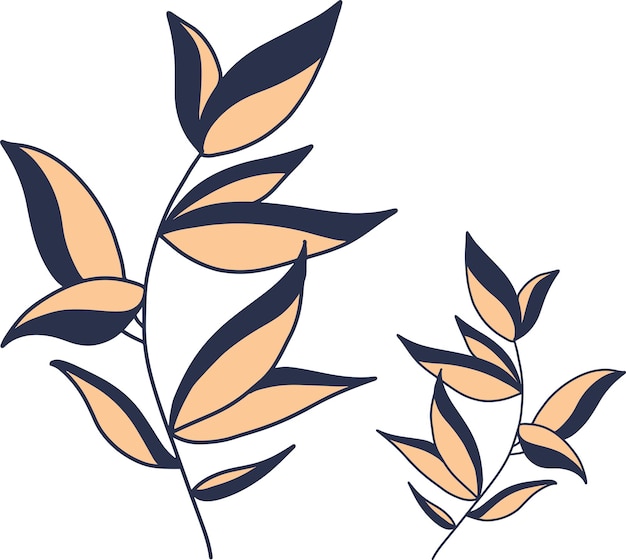 Plantas arte de línea dibujo a mano boho ilustración de artesanía de brujas místicas