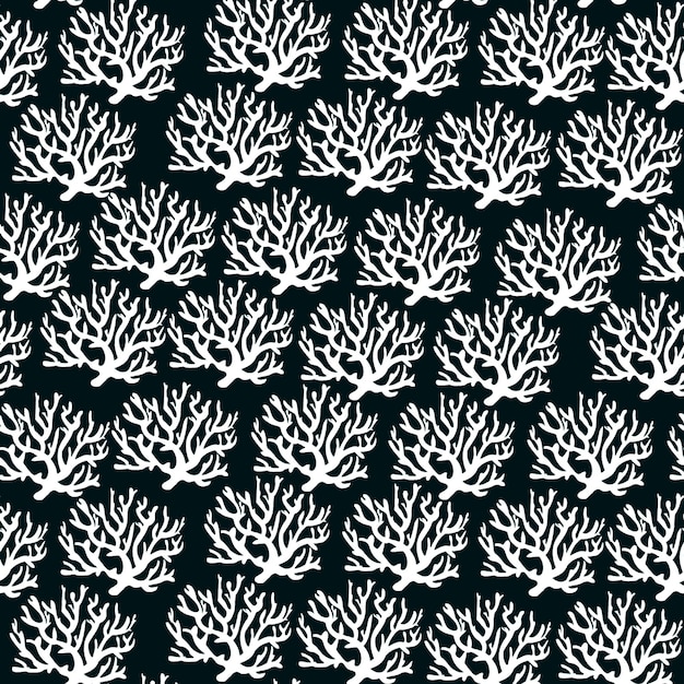 plantas blancas sobre un fondo negro
