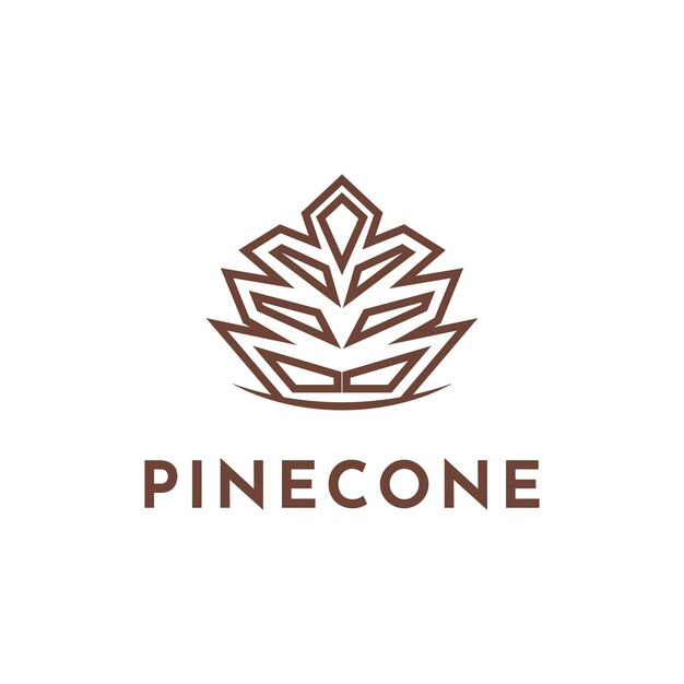 Plantas de conos de pino elegante idea de diseño de logotipo