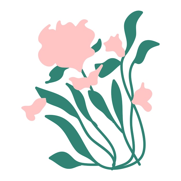 Plantas de estilo Art Nouveau con detalles modernos y ornamentados adecuados para recursos gráficos clásicos