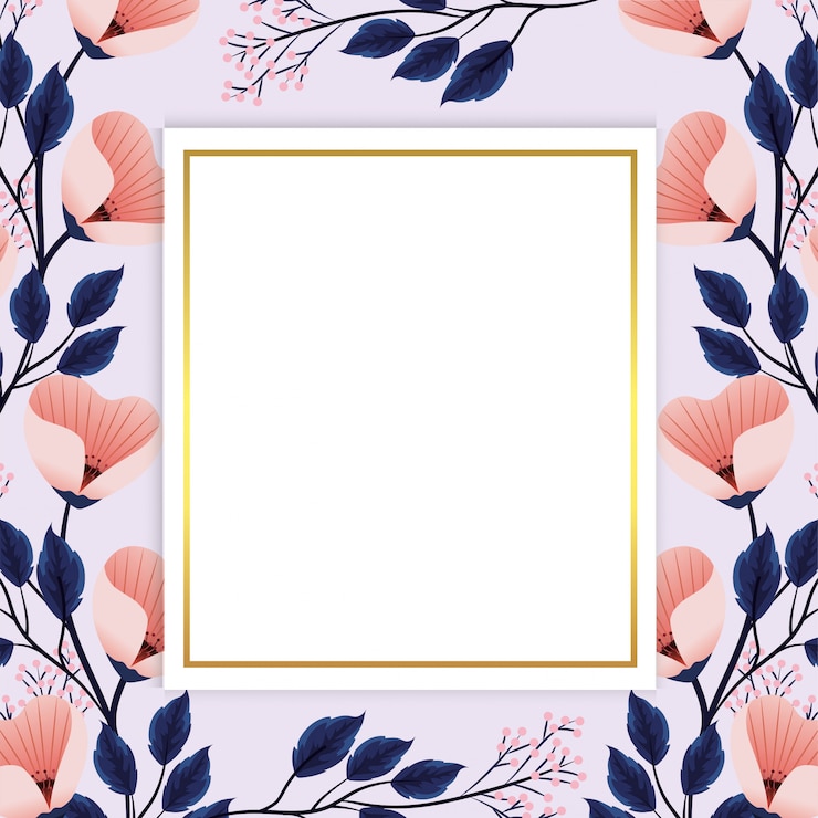 Vector plantas de flores exóticas con etiqueta cuadrada.