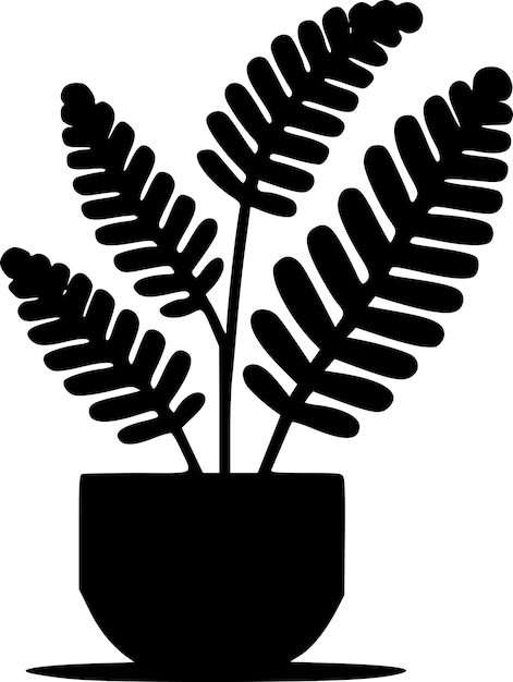 Plantas Ilustración vectorial de silueta minimalista y simple