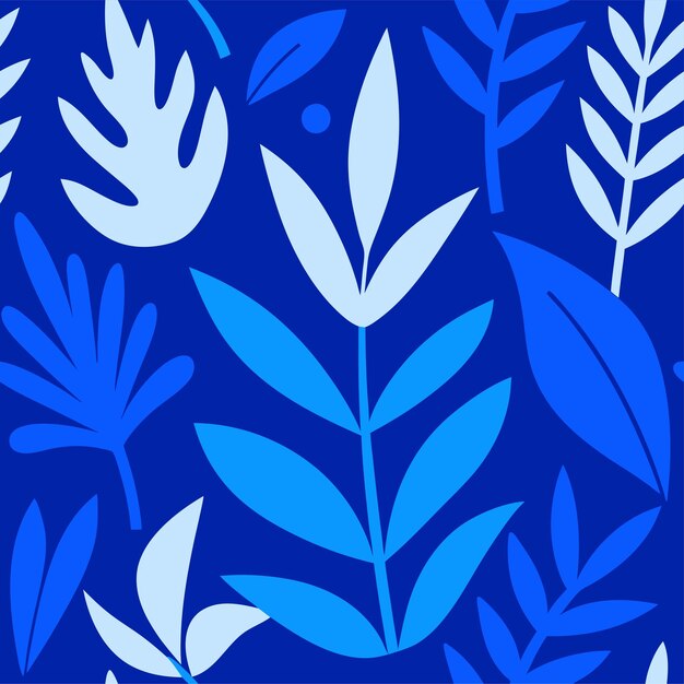 plantas de matiz azul patrón sin costuras arte vectorial e ilustración