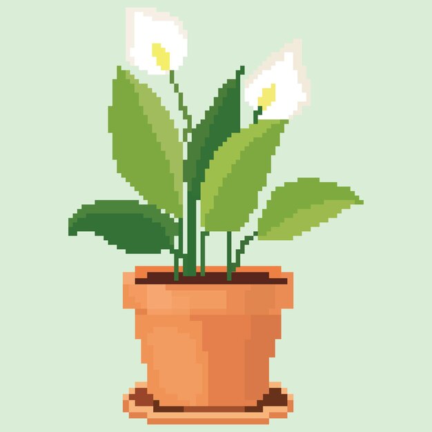 plantas ornamentales de vector de píxeles