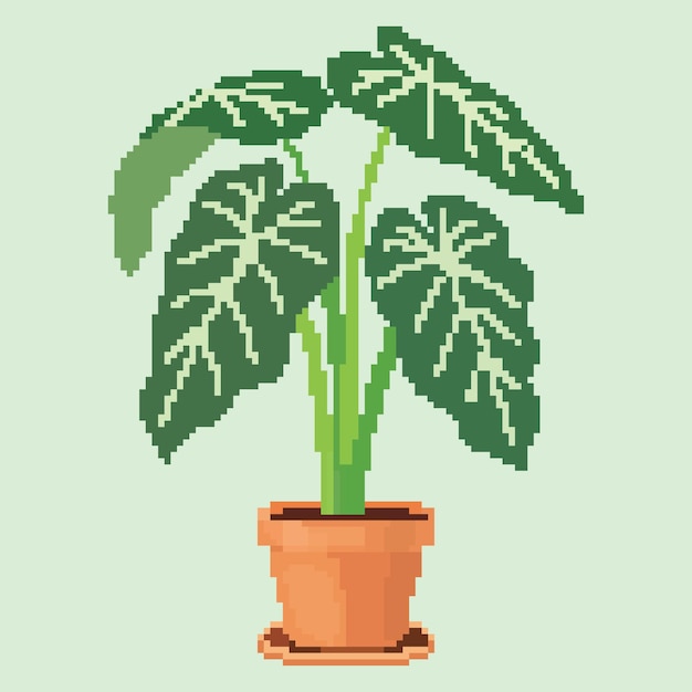 plantas ornamentales de vector de píxeles