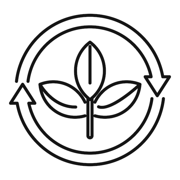 Plantas que crecen dentro de flechas circulares para el desarrollo sostenible