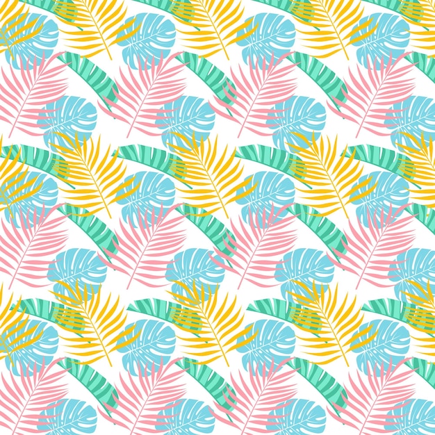 Plantas tropicales con un patrón sin costuras