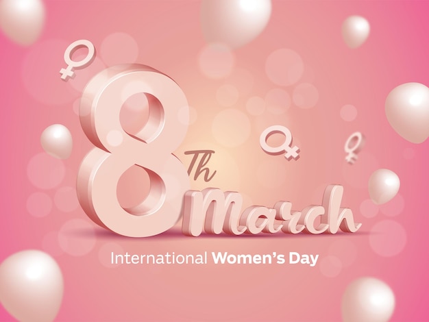 Plantilla 3d del día internacional de la mujer