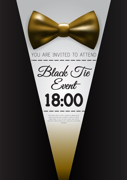 Vector plantilla a4 elegante para invitación a evento con lazo dorado