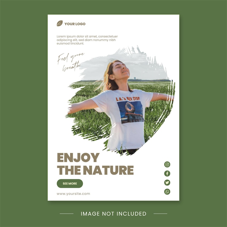 Vector plantilla a4 para volante de naturaleza