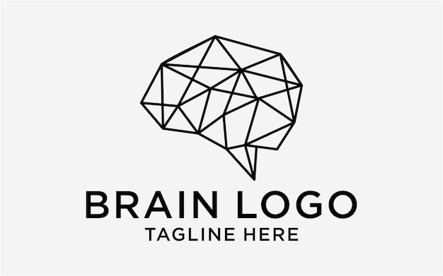 Plantilla abstracta de cerebro de diseño de logotipo