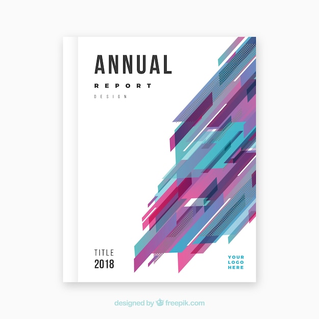 Plantilla abstracta colorida de cover de reporte anual