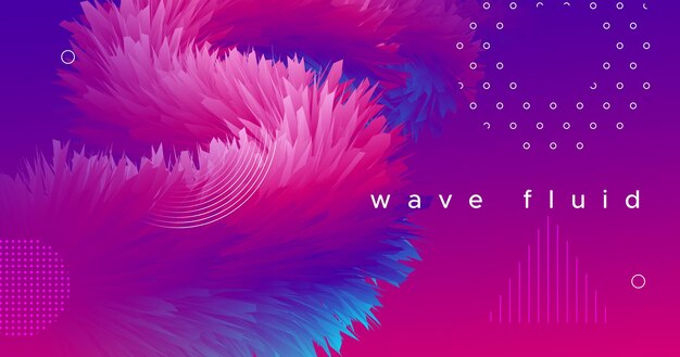 Plantilla abstracta de forma de fluido degradado para bann de neón futurista