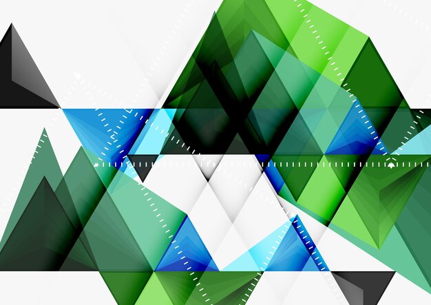 Plantilla abstracta geométrica de tamaño a4 de vector de baja poli triangular Triángulos multicolores sobre fondo claro techno futurista o diseño de negocios