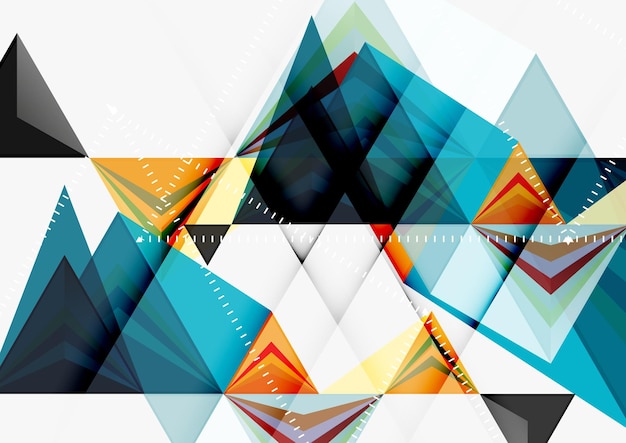 Plantilla abstracta geométrica de tamaño a4 de vector de baja poli triangular Triángulos multicolores sobre fondo claro techno futurista o diseño de negocios