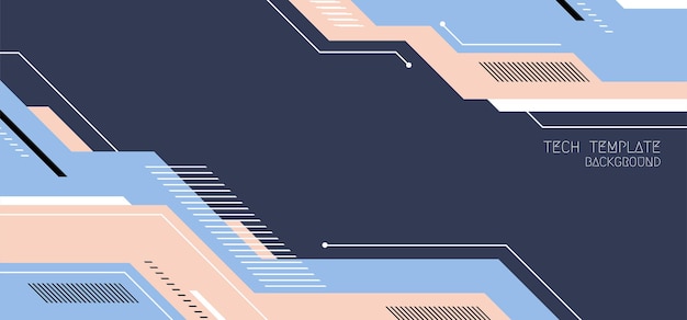 Plantilla abstracta de ilustraciones de tecnología de diseño minimalista de encabezado