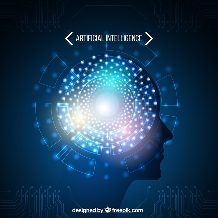 Vector plantilla abstracta de inteligencia artificial