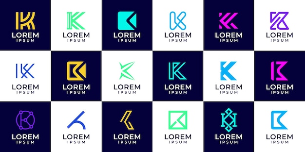 Plantilla abstracta del logotipo del vector de la letra k