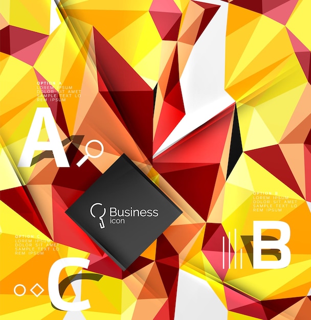 Plantilla abstracta de vector de mosaico triangular Fondo abstracto de vector para opciones de número de diagrama de diseño de flujo de trabajo o diseño web