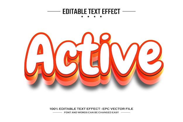 Plantilla activa de efecto de texto editable en 3D