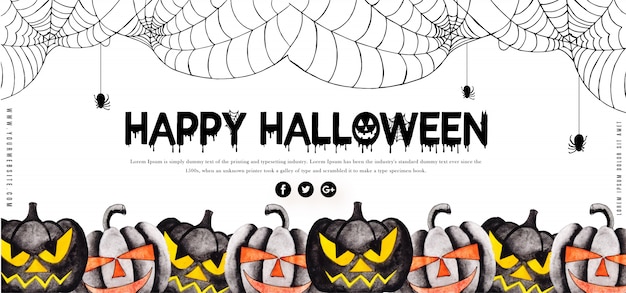 Plantilla de acuarela banner de halloween