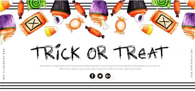 Plantilla de acuarela banner de halloween