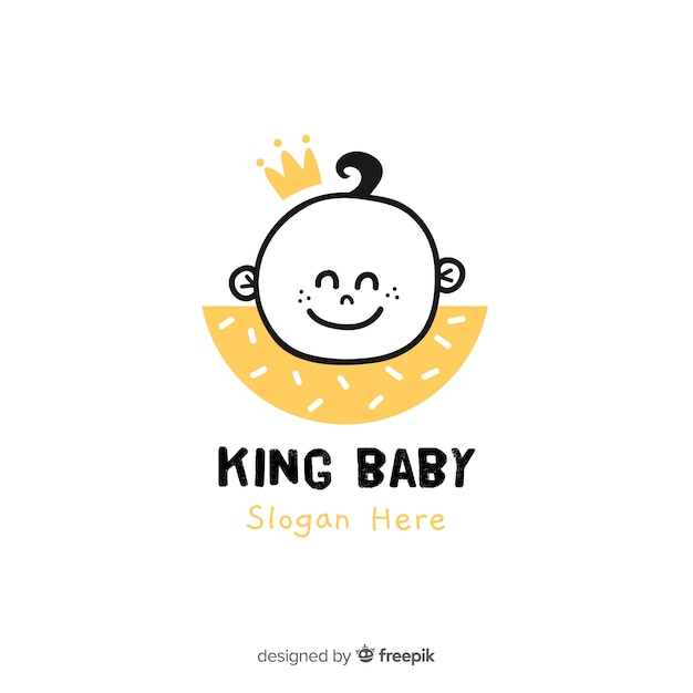 Plantilla adorable de logo de tienda de bebé con estilo moderno