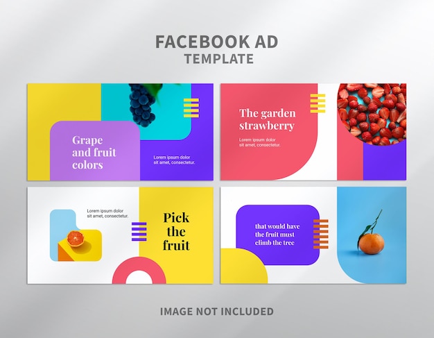 Plantilla de adwords de facebook de frutas