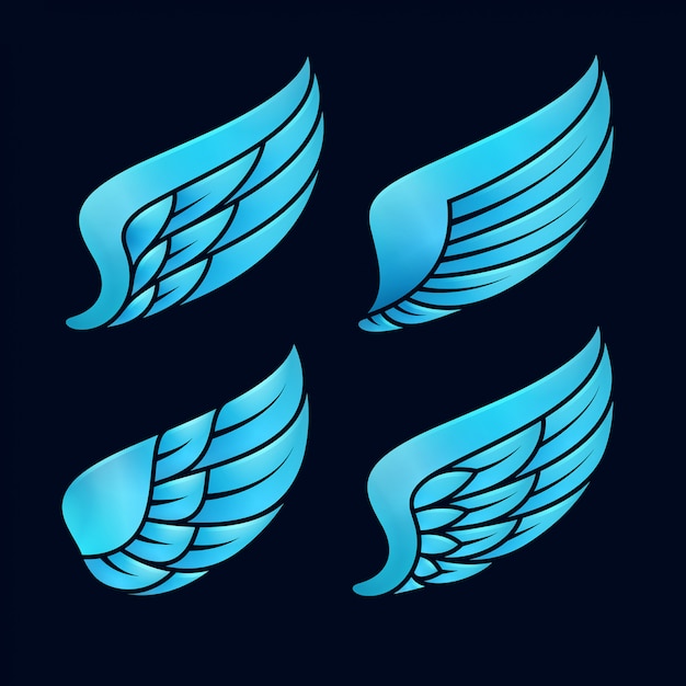 Vector plantilla de alas azules