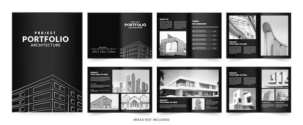 plantilla de álbum de fotos de cartera de arquitectura o de interiores o de bienes raíces