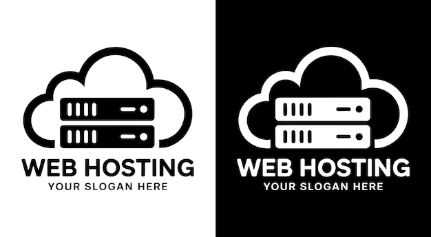 plantilla de alojamiento de logotipo para servicios web y marcas de tecnología en la nube