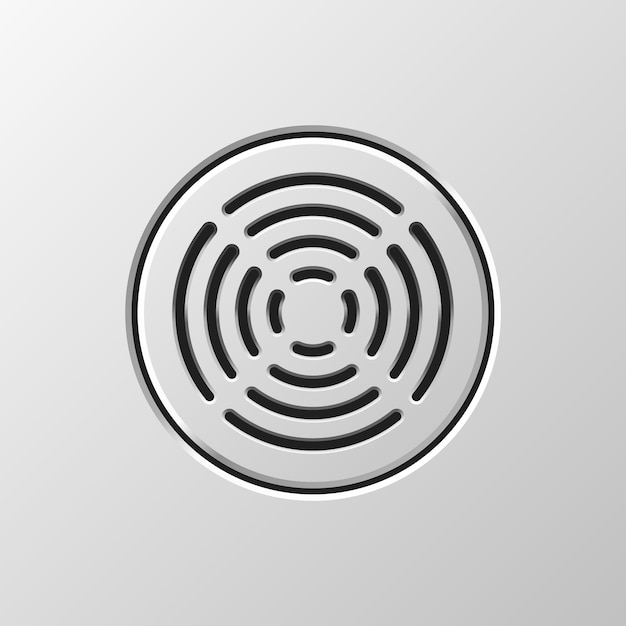 Plantilla de altavoz de audio abstracto dinámico con patrón de rejilla perforada para conceptos de diseño