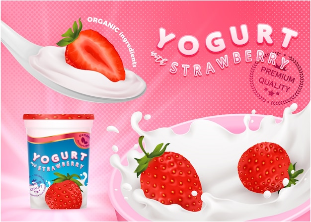 Plantilla de anuncio de yogur