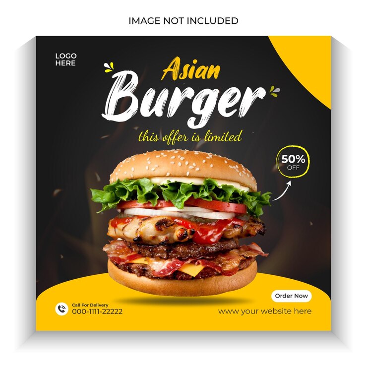 Plantilla de anuncios de publicación de banner de redes sociales de restaurante de menú de comida deliciosa especial de vector