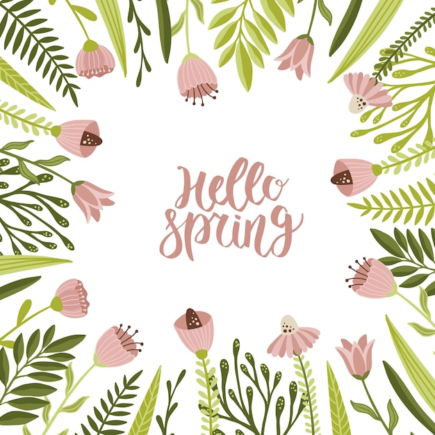plantilla de arte cuadrada con elementos florales adecuada para publicaciones en redes sociales aplicaciones móviles diseño de banners y publicidad en línea