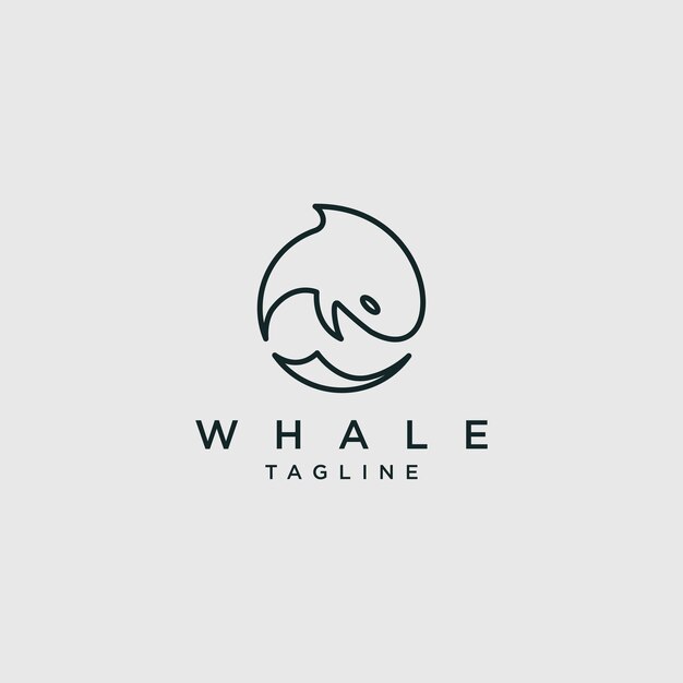 plantilla de arte de diseño de ballena logo