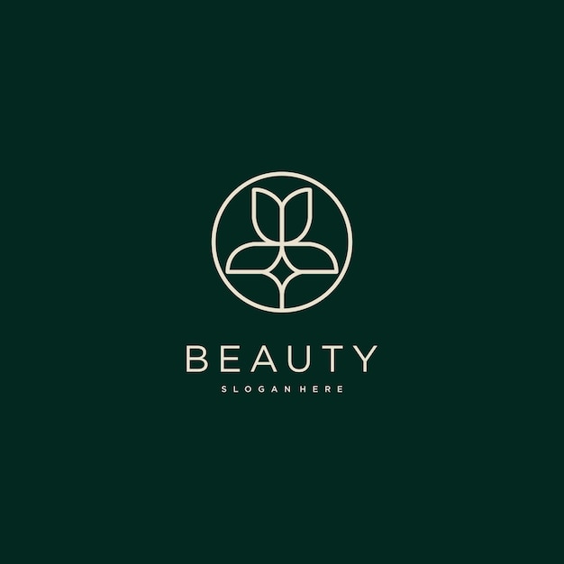 plantilla de arte de diseño de belleza de logotipo