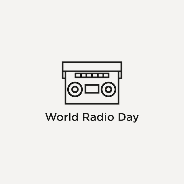 Plantilla de arte de diseño del día mundial de la radio del logotipo