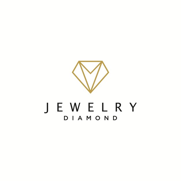plantilla de arte de diseño de diamantes de joyería de logotipo