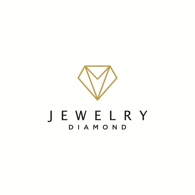 Plantilla de arte de diseño de diamantes de joyería de logotipo