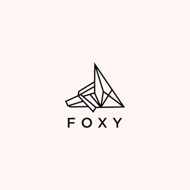 Plantilla de arte de diseño de foxy de logotipo
