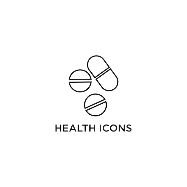 Plantilla de arte de diseño de iconos de salud de logotipo