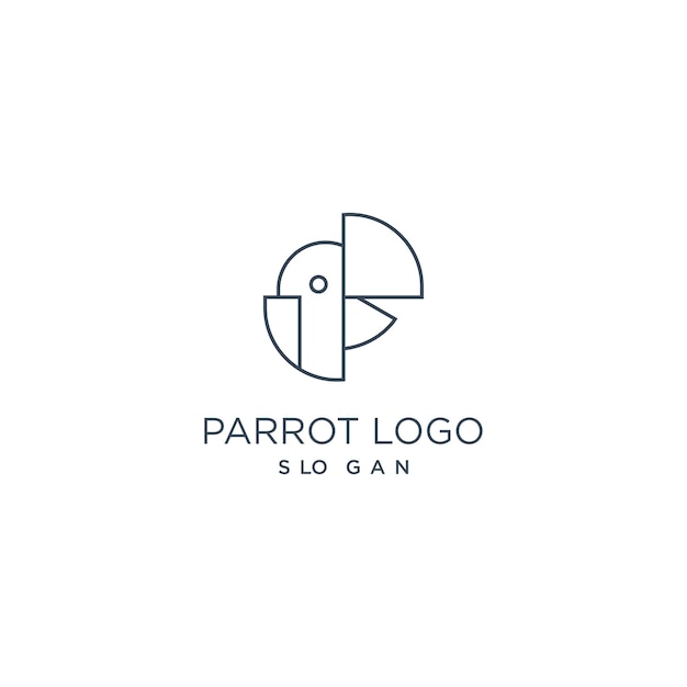 plantilla de arte de diseño de loro de logotipo