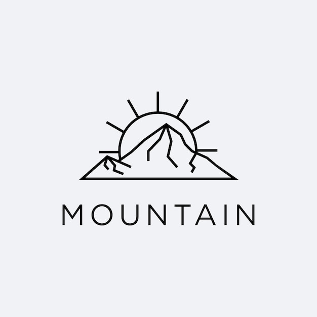 Plantilla de arte de diseño de montaña de logotipo