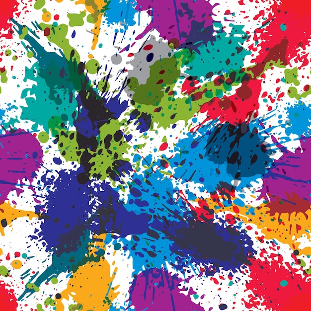 Vector plantilla artística de tinta sucia abstracta y colorida, escaneada y trazada con un fondo decorativo salpicado.