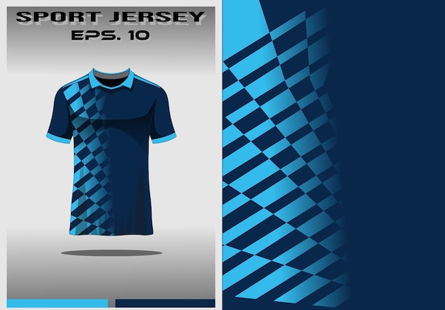 Plantilla azul de jersey deportivo para uniformes de equipo de carreras de jersey de fútbol