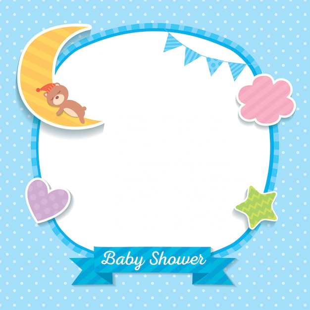 Plantilla de baby shower azul